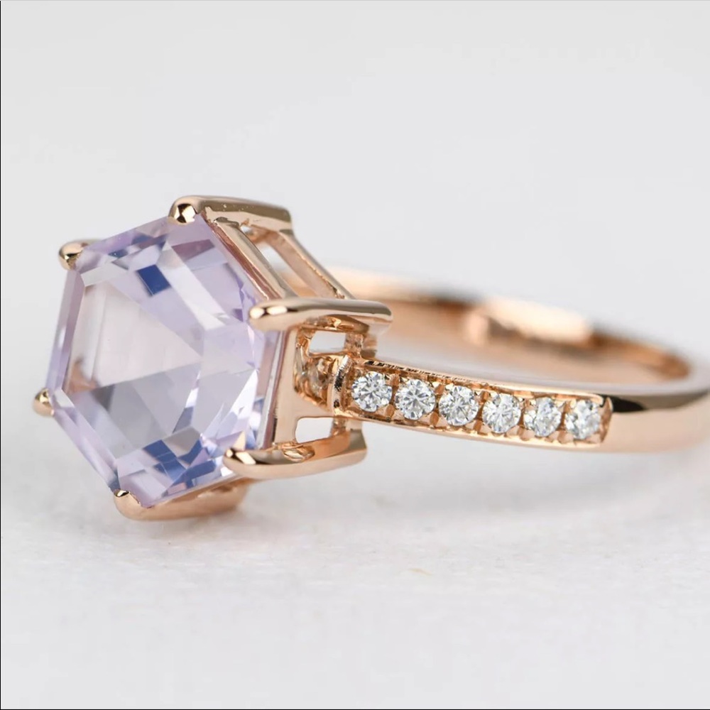Lavender Quartz Half Infinity Ring
